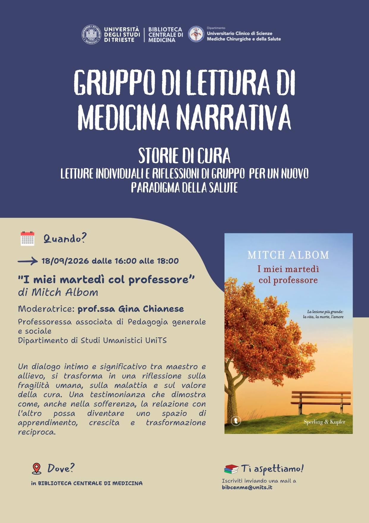 Gruppo di Lettura "Storie di cura" appuntamento 18 settembre